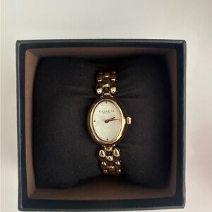 Coach Gold-Tone Oval Bracelet Watch
